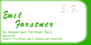 emil forstner business card